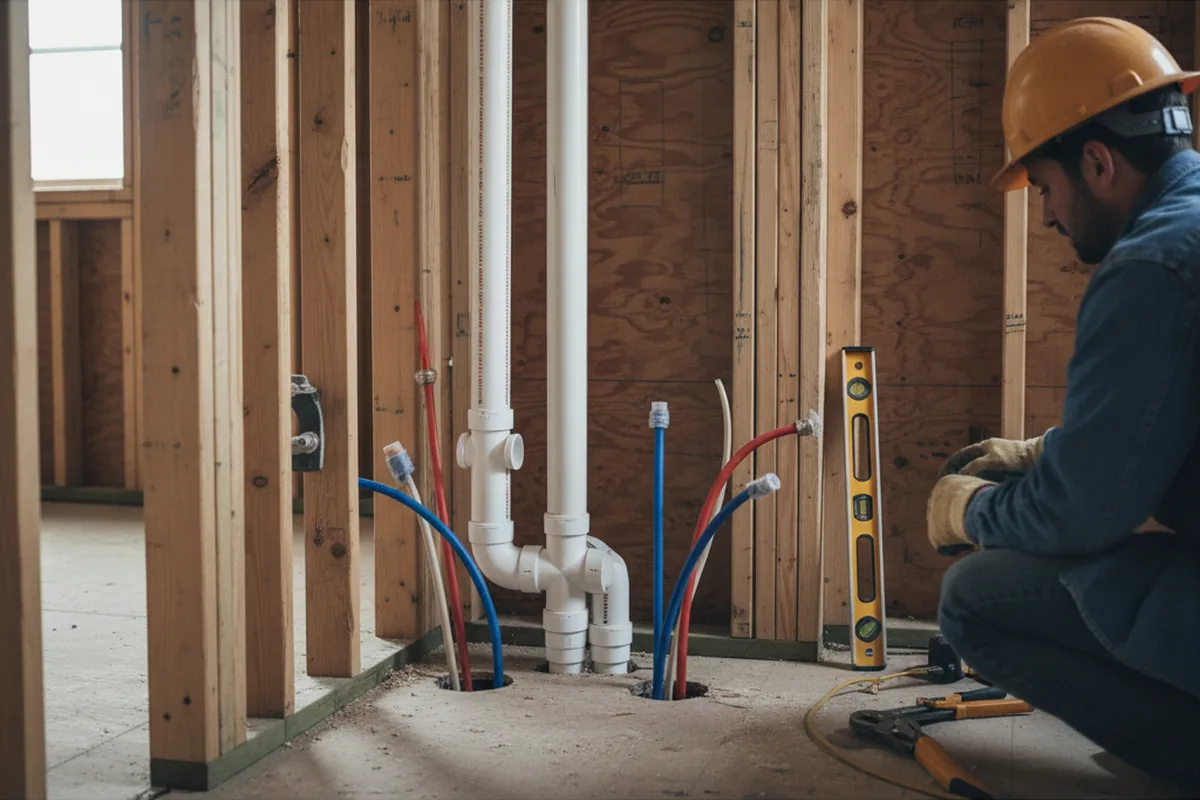 Drain and supply rough-in during Drain Cleaning in Wichita Falls
